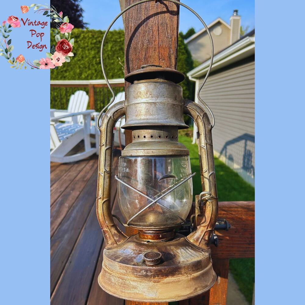 Dietz Oil Lantern Rare Vintage No. 2 Brown Air Pilot Railroad Kerosene